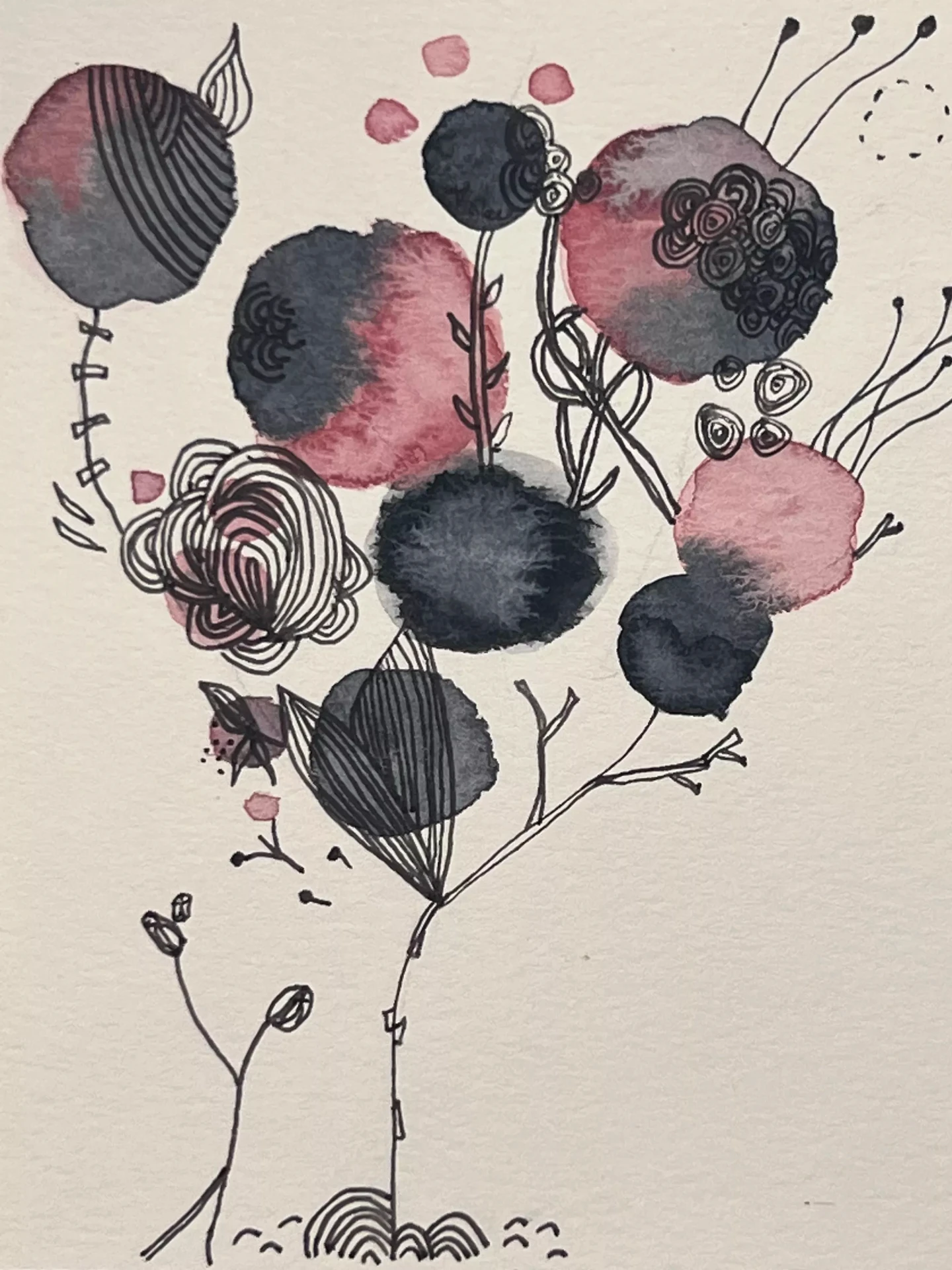 Watercolour and ink painting by Angela Daw
