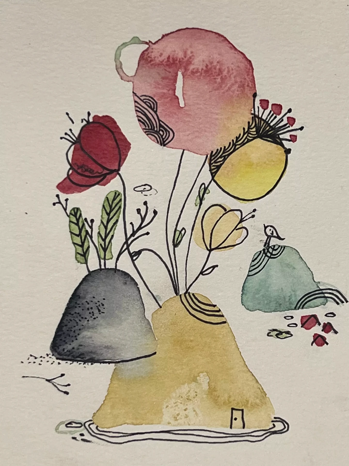 Watercolour and ink painting by Angela Daw
