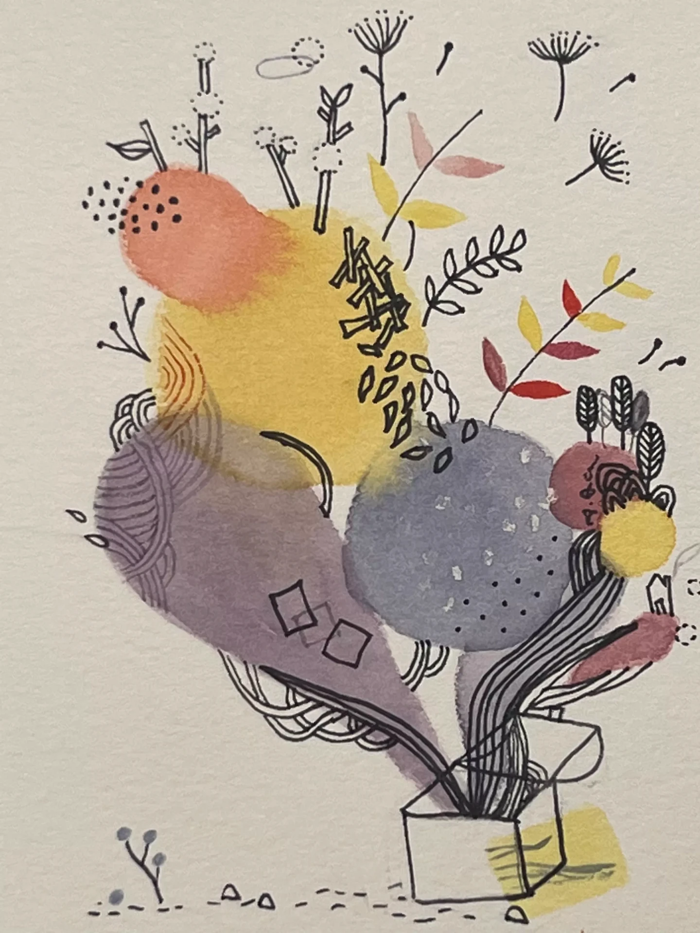 Watercolour and ink painting by Angela Daw